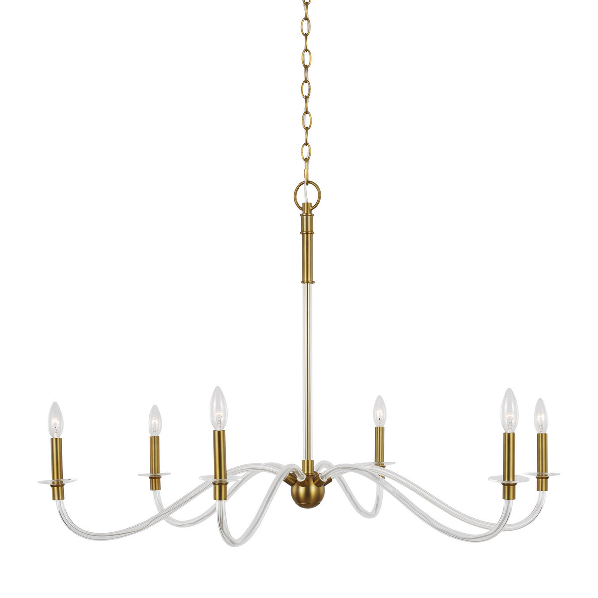 Hanover Six Light Chandelier in Burnished Brass