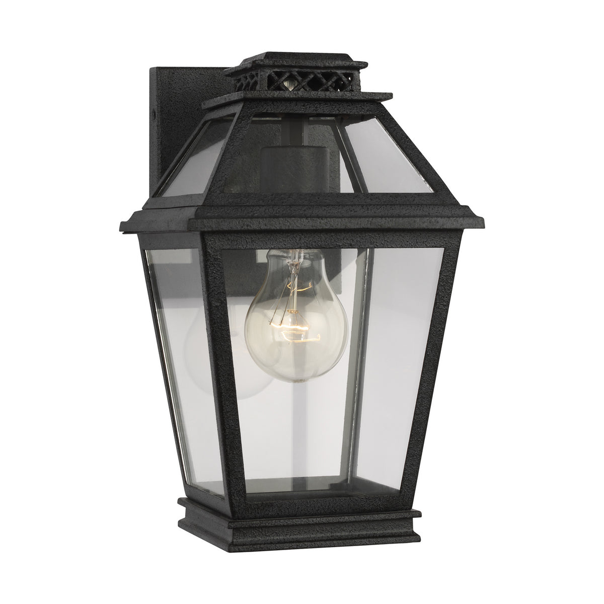 Falmouth One Light Outdoor Wall Lantern in Dark Weathered Zinc