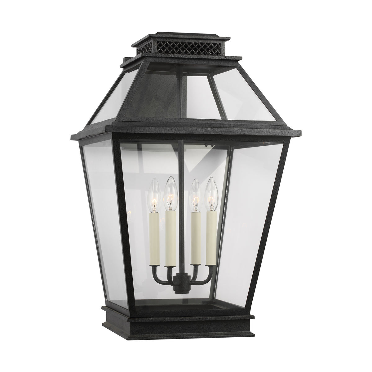 Falmouth Four Light Outdoor Wall Lantern in Dark Weathered Zinc