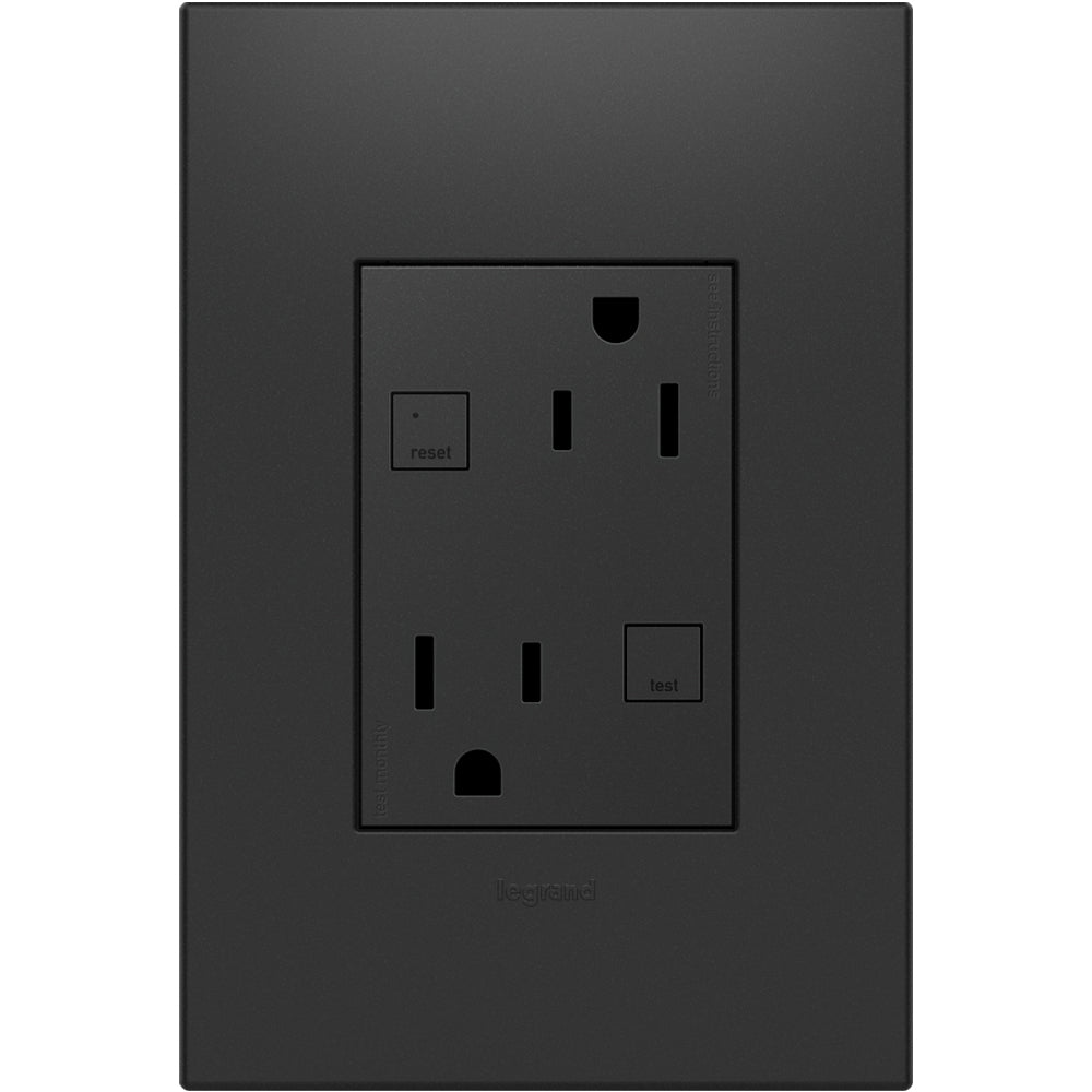 Adorne Plus Size Tamper-Resistant 15A Duplex Self-Test GFCI Receptacles