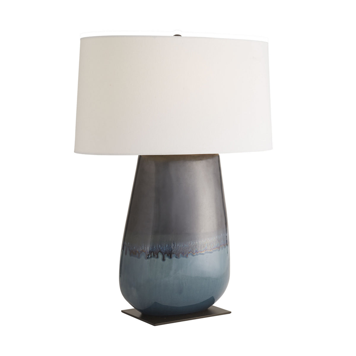 Deagan One Light Table Lamp in Gunmetal & Teal Reactive