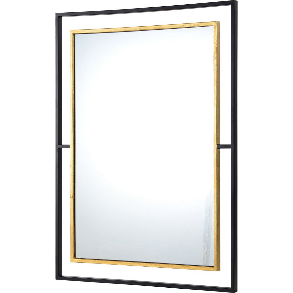 Miroir gris en feuille d'or, noir