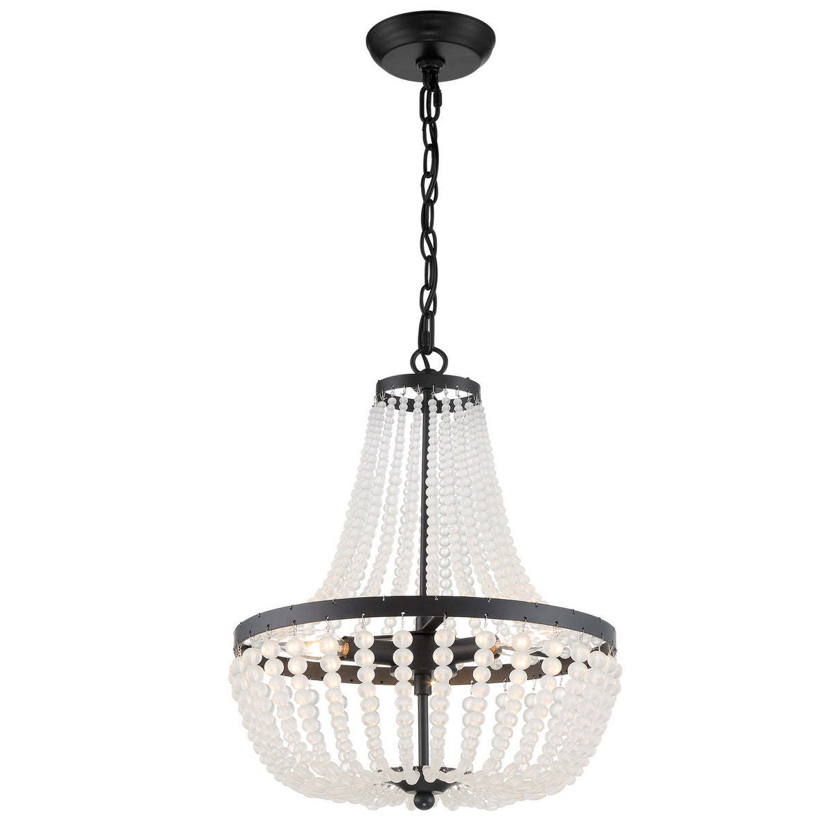 Rylee Three Light Chandelier in Matte Black