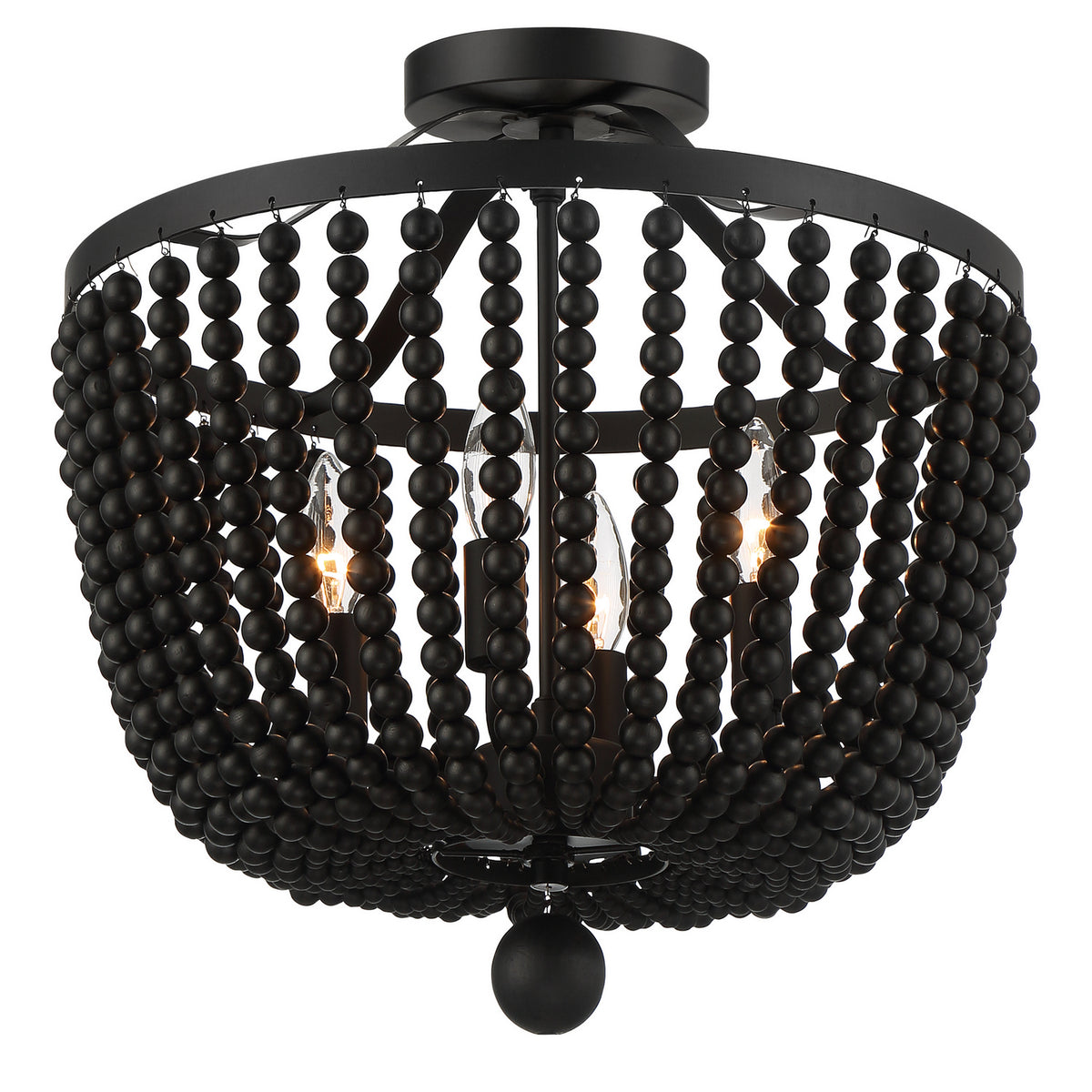 Rylee Four Light Semi Flush Mount in Matte Black