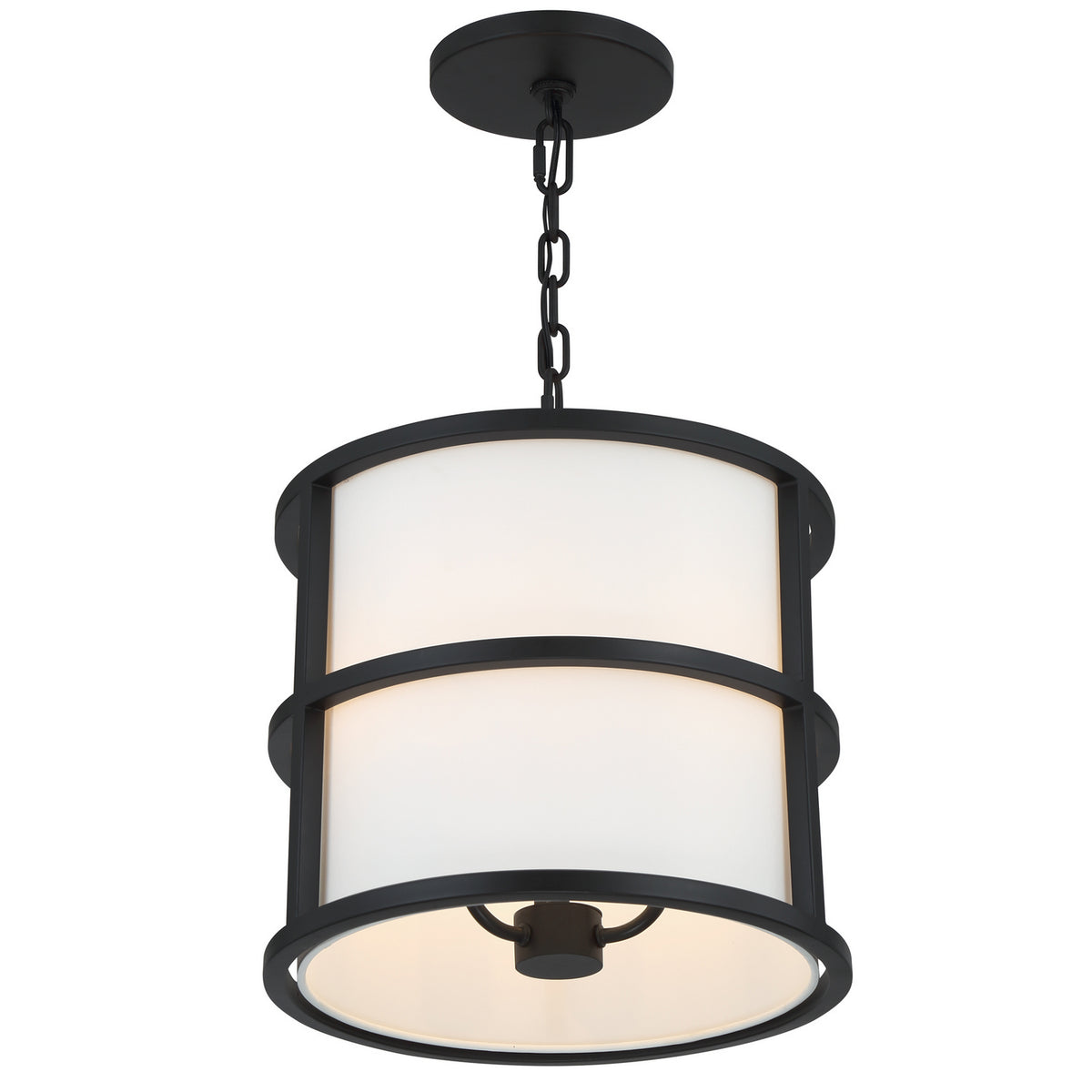 Hulton Three Light Pendant in Matte Black