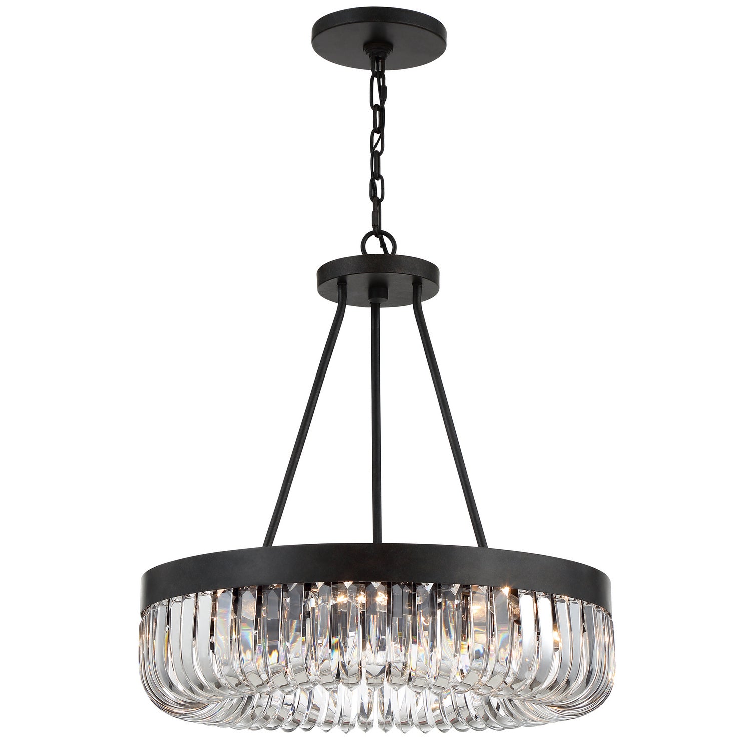 Lustre Alister à huit lumières en bronze anthracite