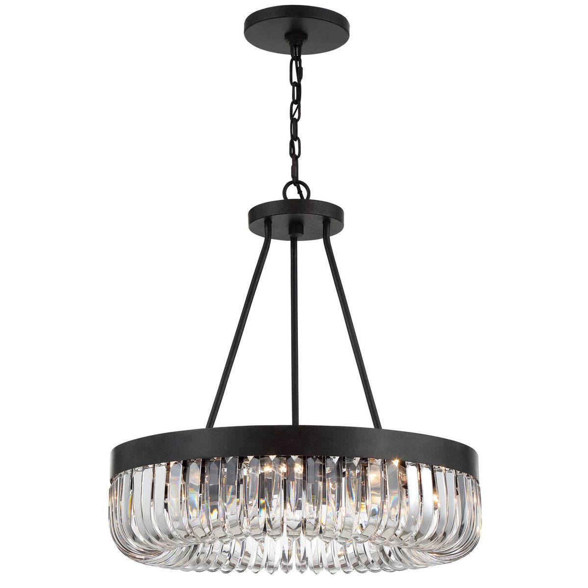 Alister Eight Light Chandelier in Charcoal Bronze