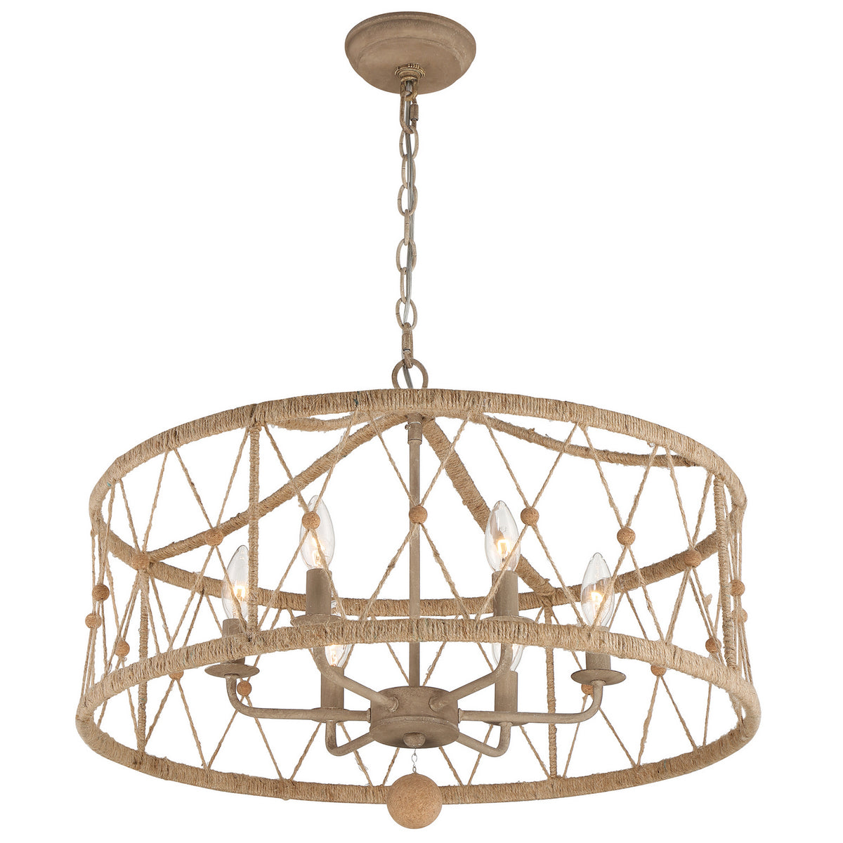 Brixton Six Light Chandelier in Burnished Silver