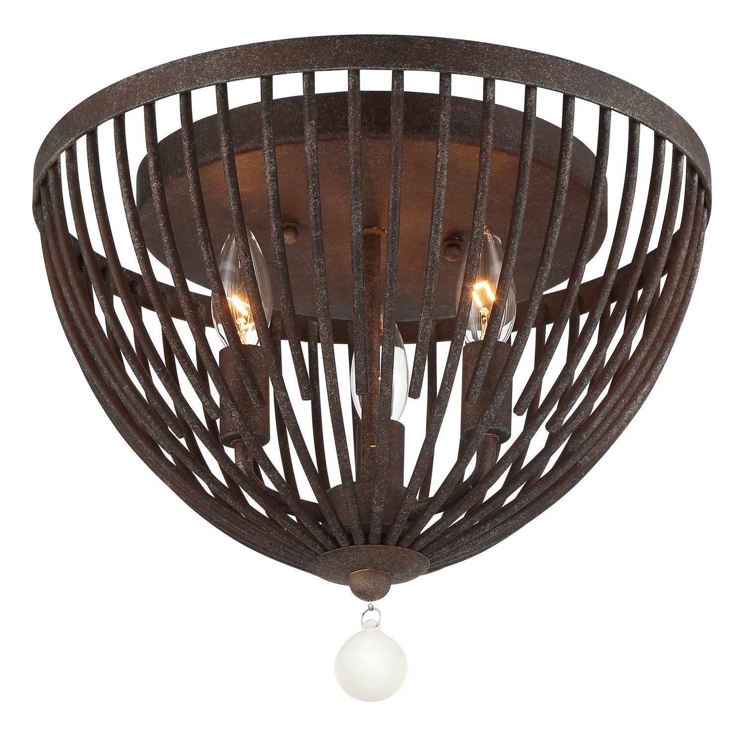 Duval Three Light Flush Mount in Forged Bronze