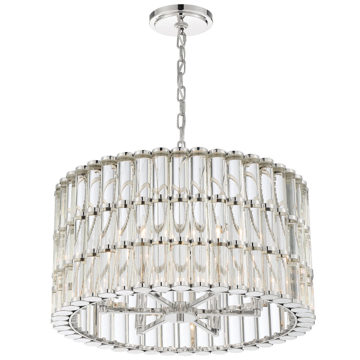 Elliot Six Light Chandelier in Polished Nickel