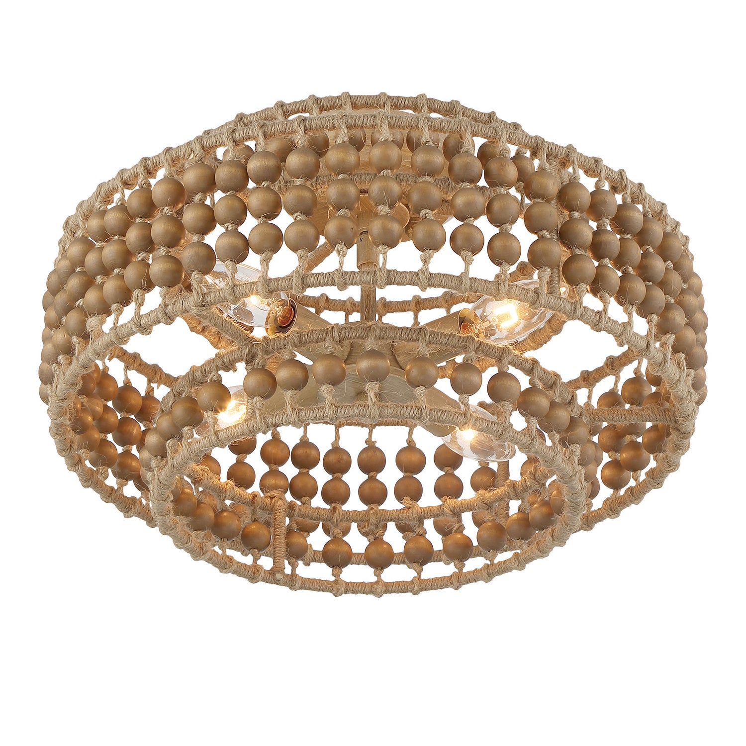 Silas Four Light Semi Flush Mount in Burnished Silver