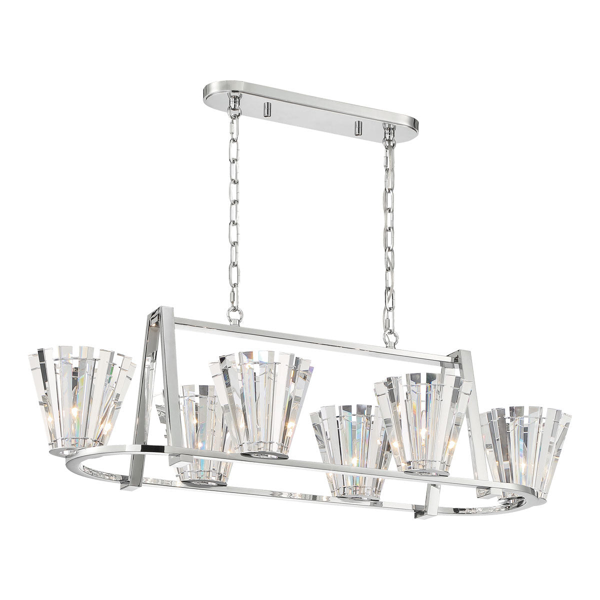 Ricca Six Light Chandelier in Chrome