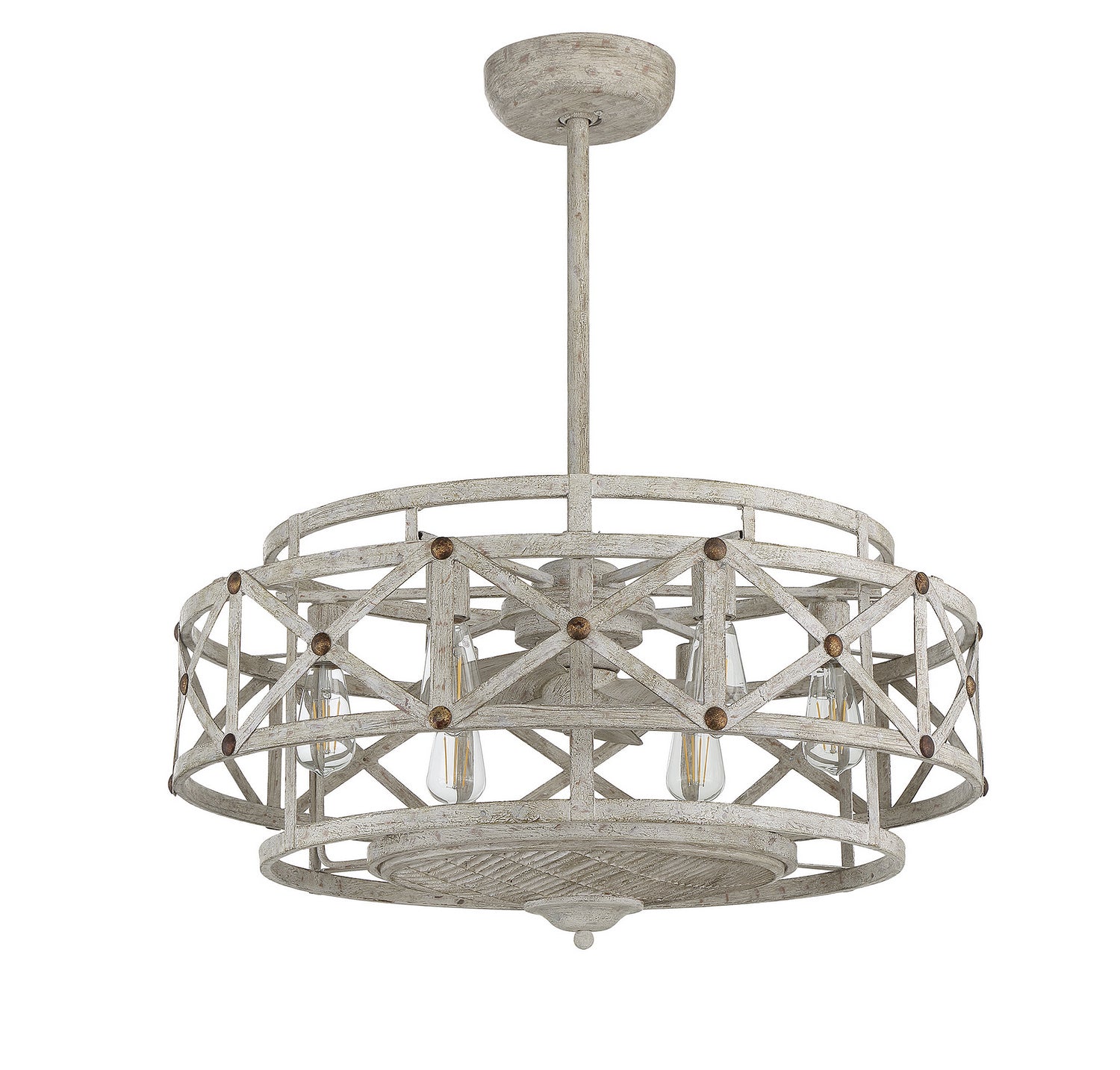 Ventilateur-Lustre Colonade LED en Provence avec des accents dorés