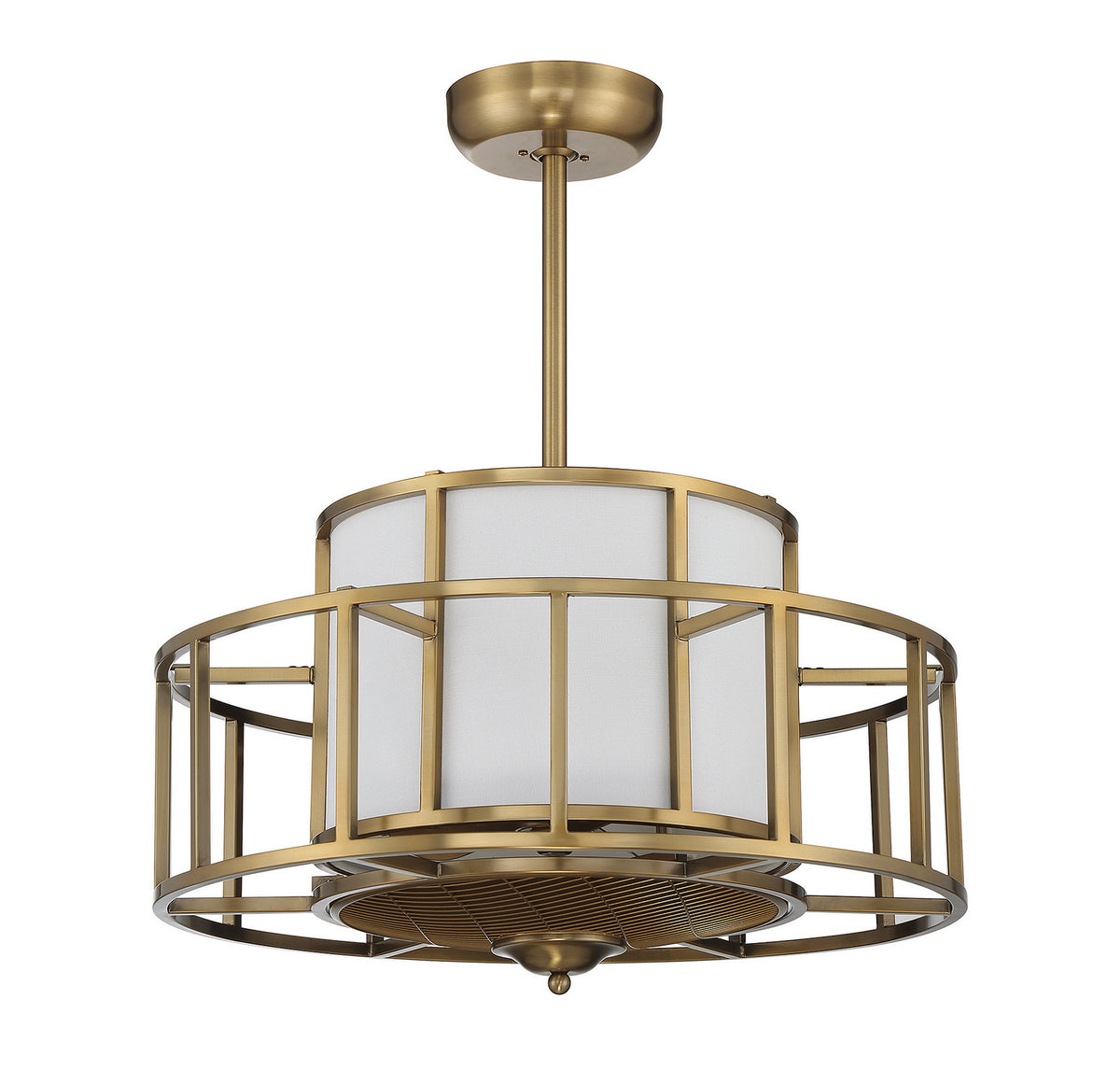 Oslo LED Fan D'Lier in Warm Brass
