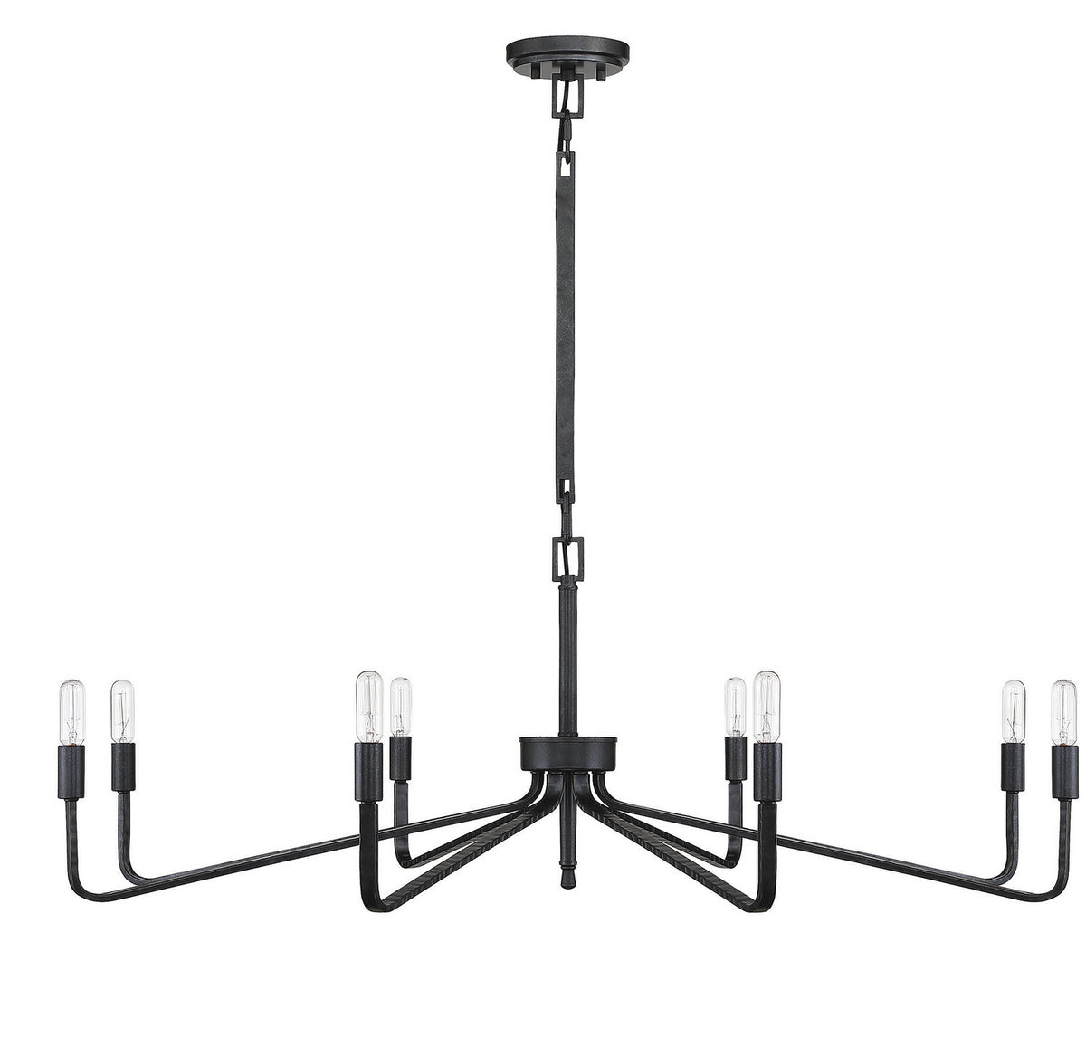 Salem Eight Light Chandelier in Forged Iron
