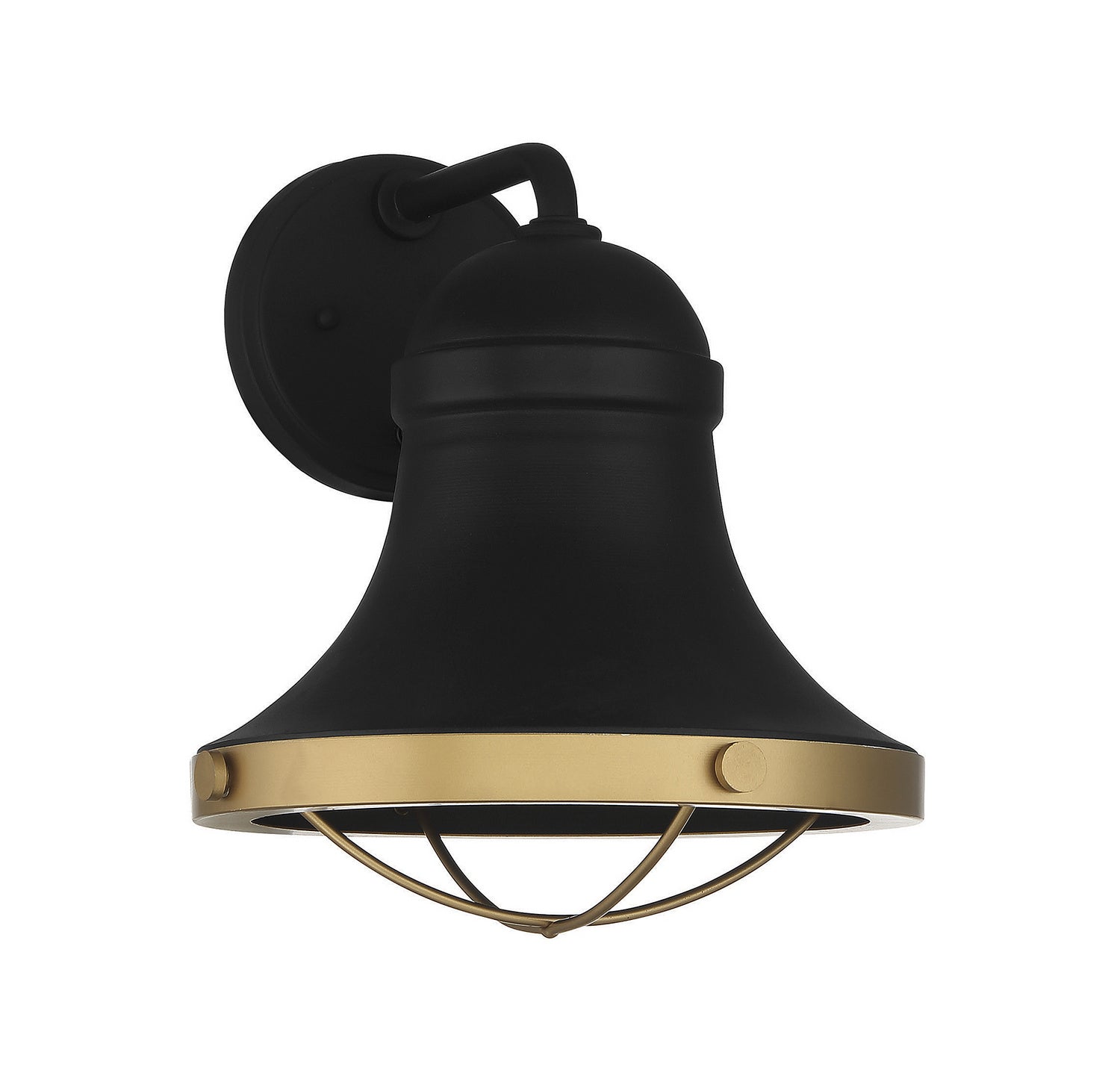 Applique murale Belmont à lumière unique en noir texturé avec accents en laiton chaud