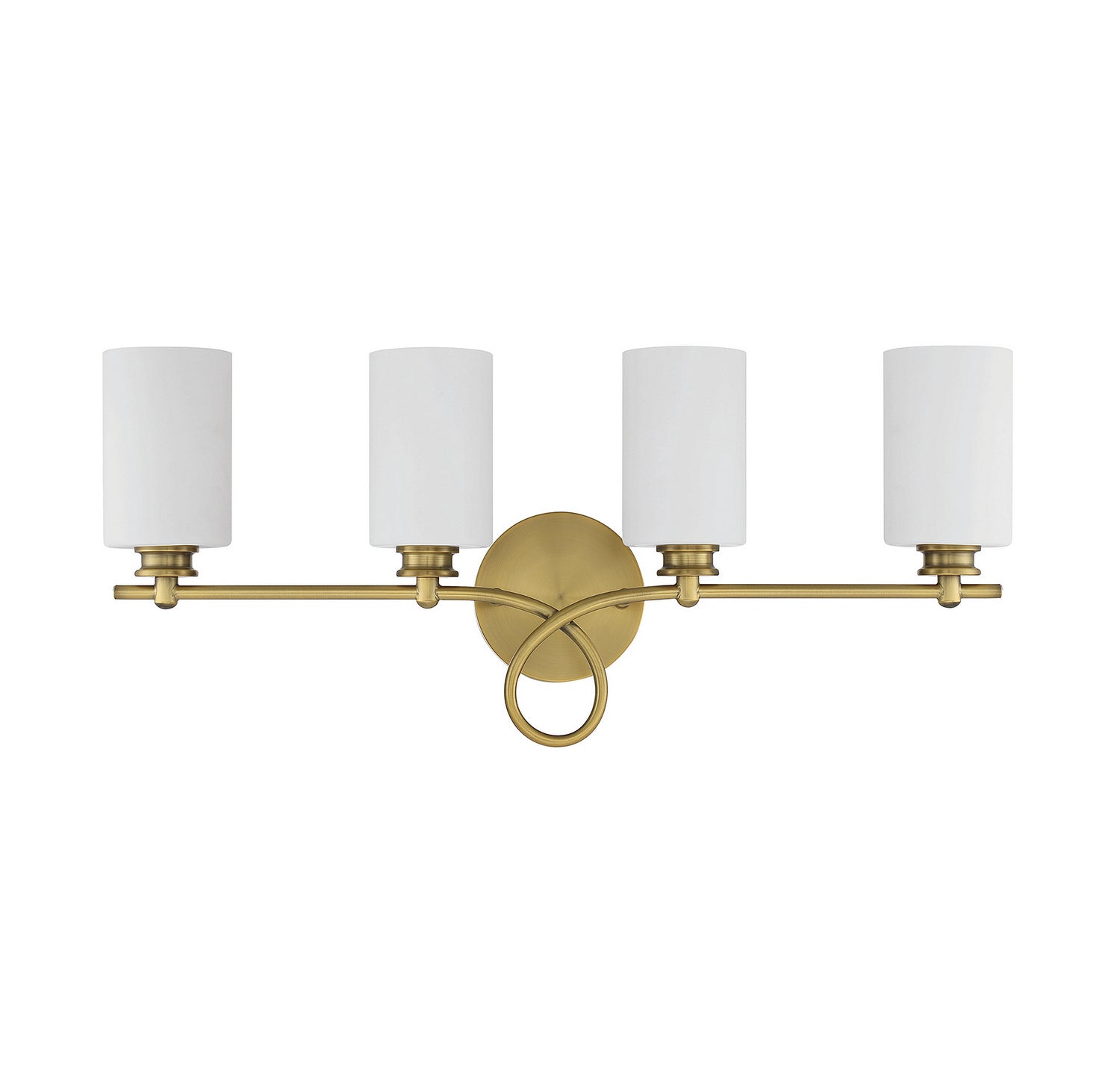 Woodbury Four Light Bath Bar in Warm Brass