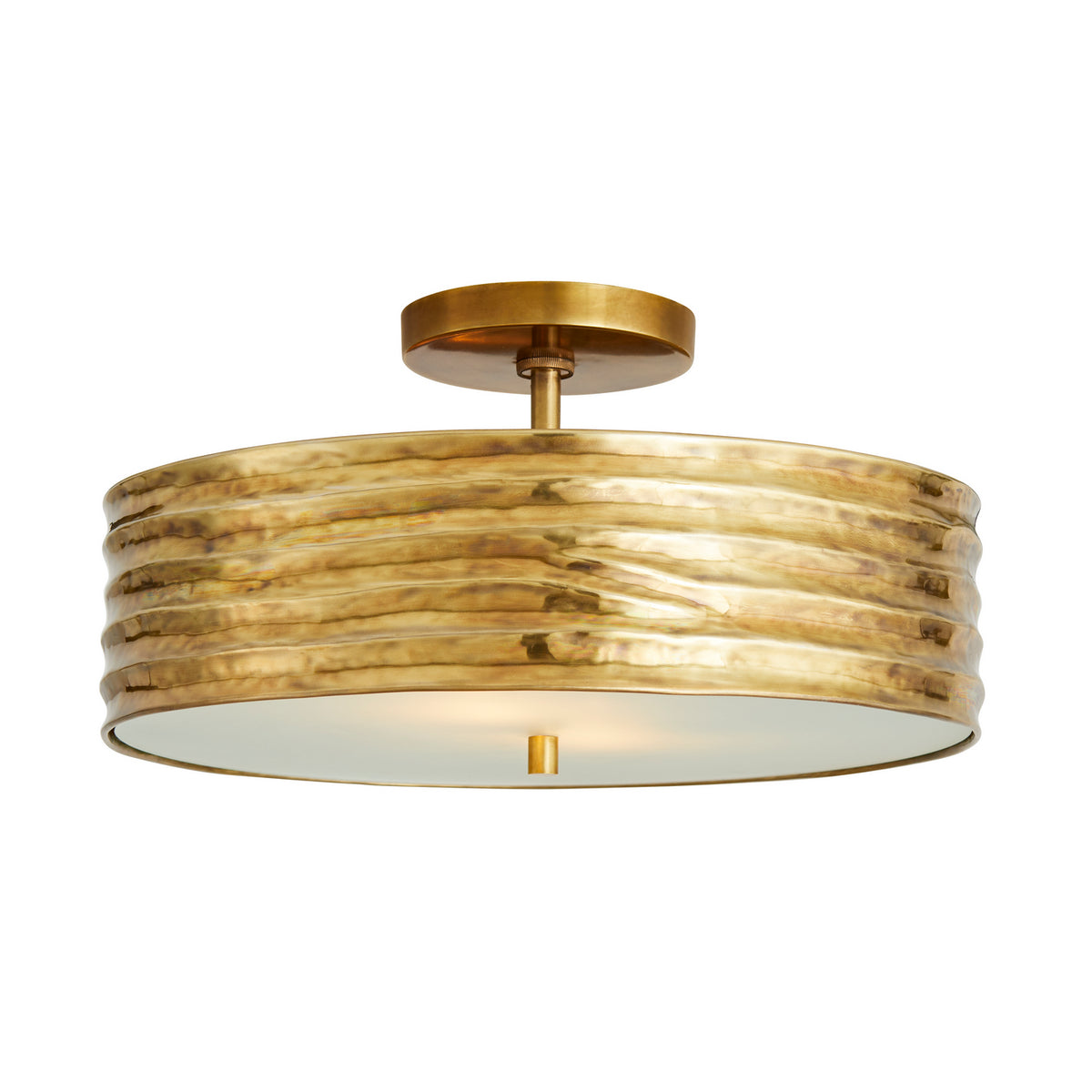 Anna Two Light Semi-Flush Mount in Antique Brass