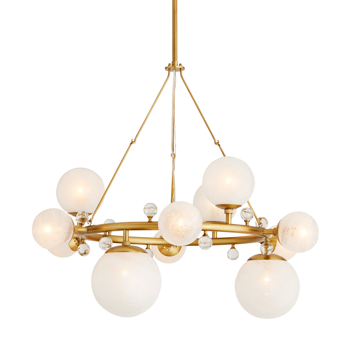 Troon 12 Light Chandelier in Antique Brass