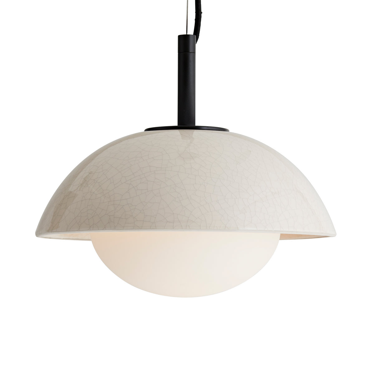 Glaze One Light Pendant in Ivory Stained Crackle