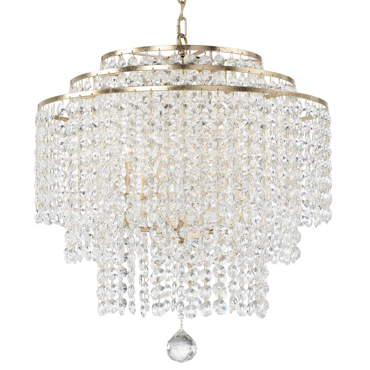 Gabrielle Six Light Chandelier in Antique Gold