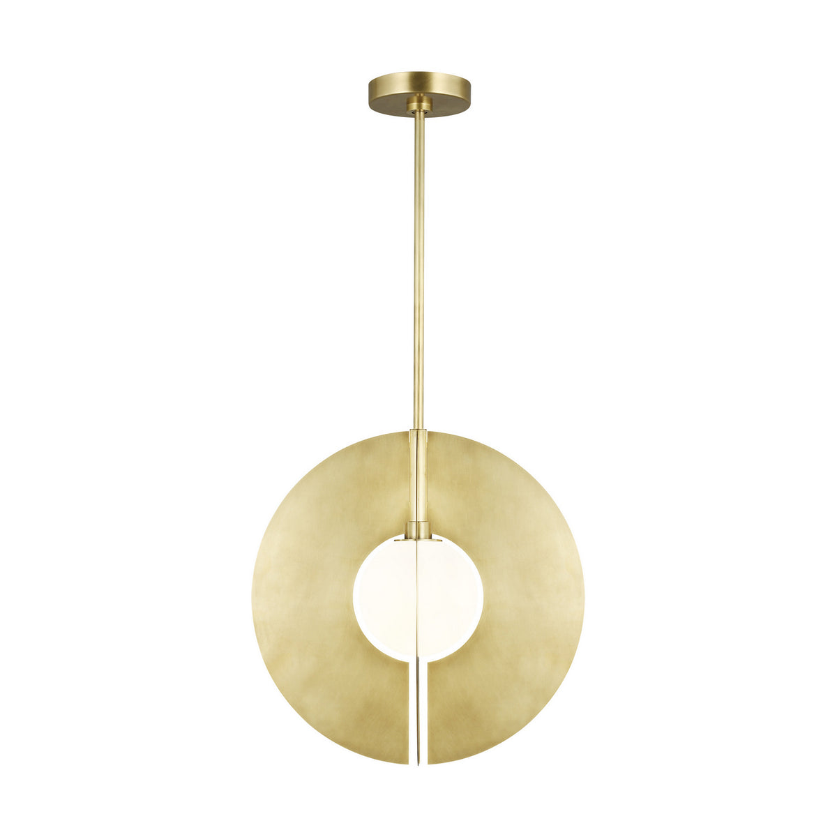 Orbel One Light Pendant in Natural Brass