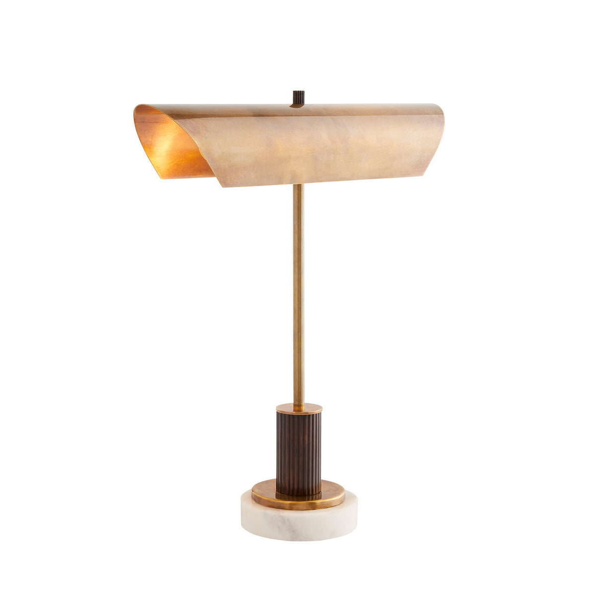 Lansing Two Light Table Lamp in Vintage Brass