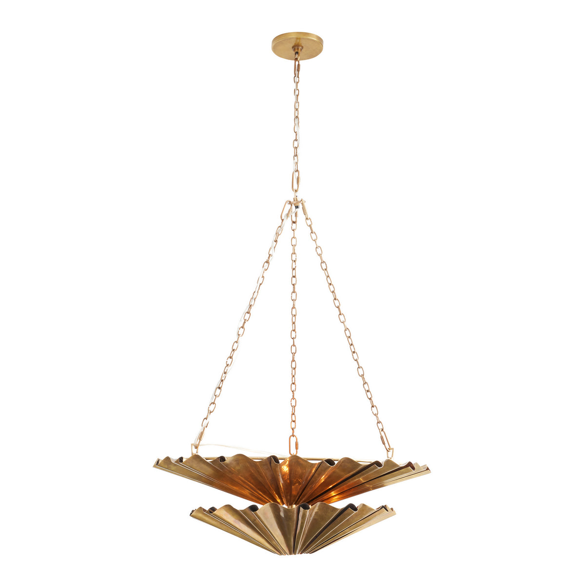 Katya Nine Light Chandelier in Vintage Brass