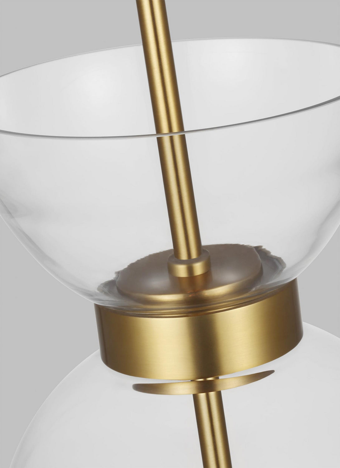 Londyn One Light Pendant in Burnished Brass with Clear Glass