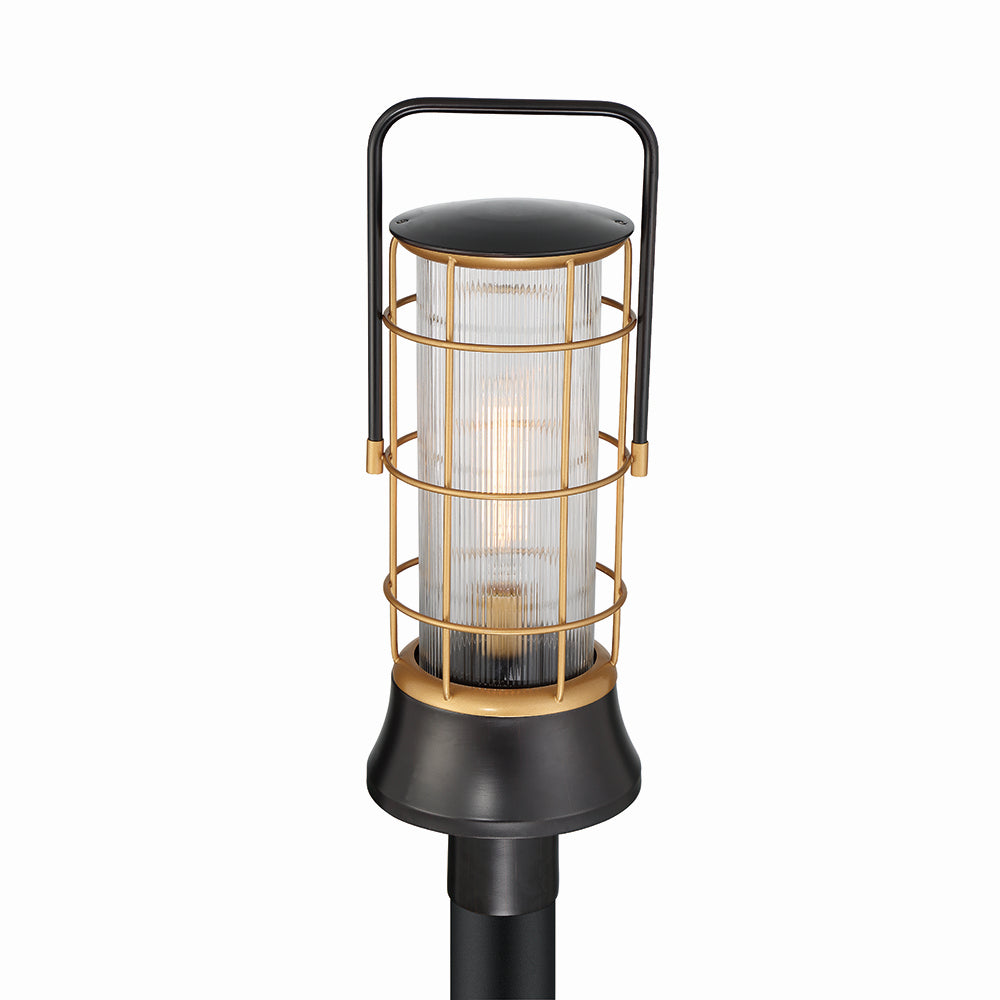 Rivamar One Light Outdoor Post Mount in Gold-Black Mix