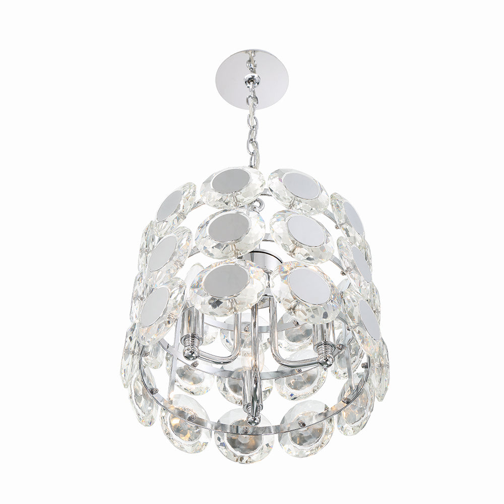 Perrene Three Light Chandelier in Chrome
