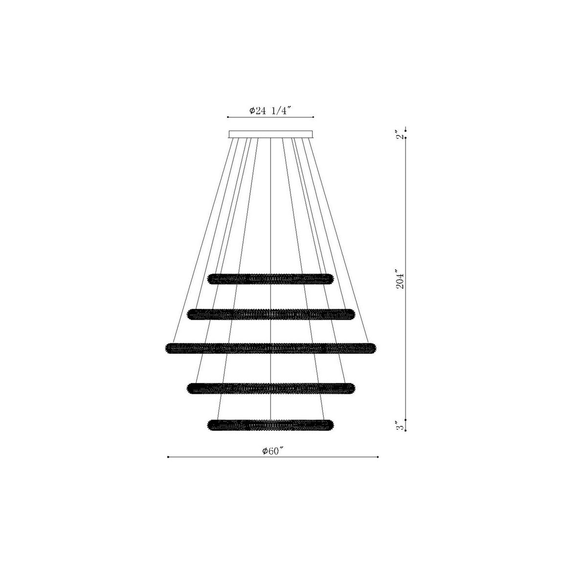 Sassi LED Chandelier in Chrome