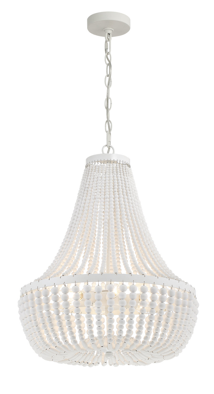 Rylee Six Light Chandelier in Matte White
