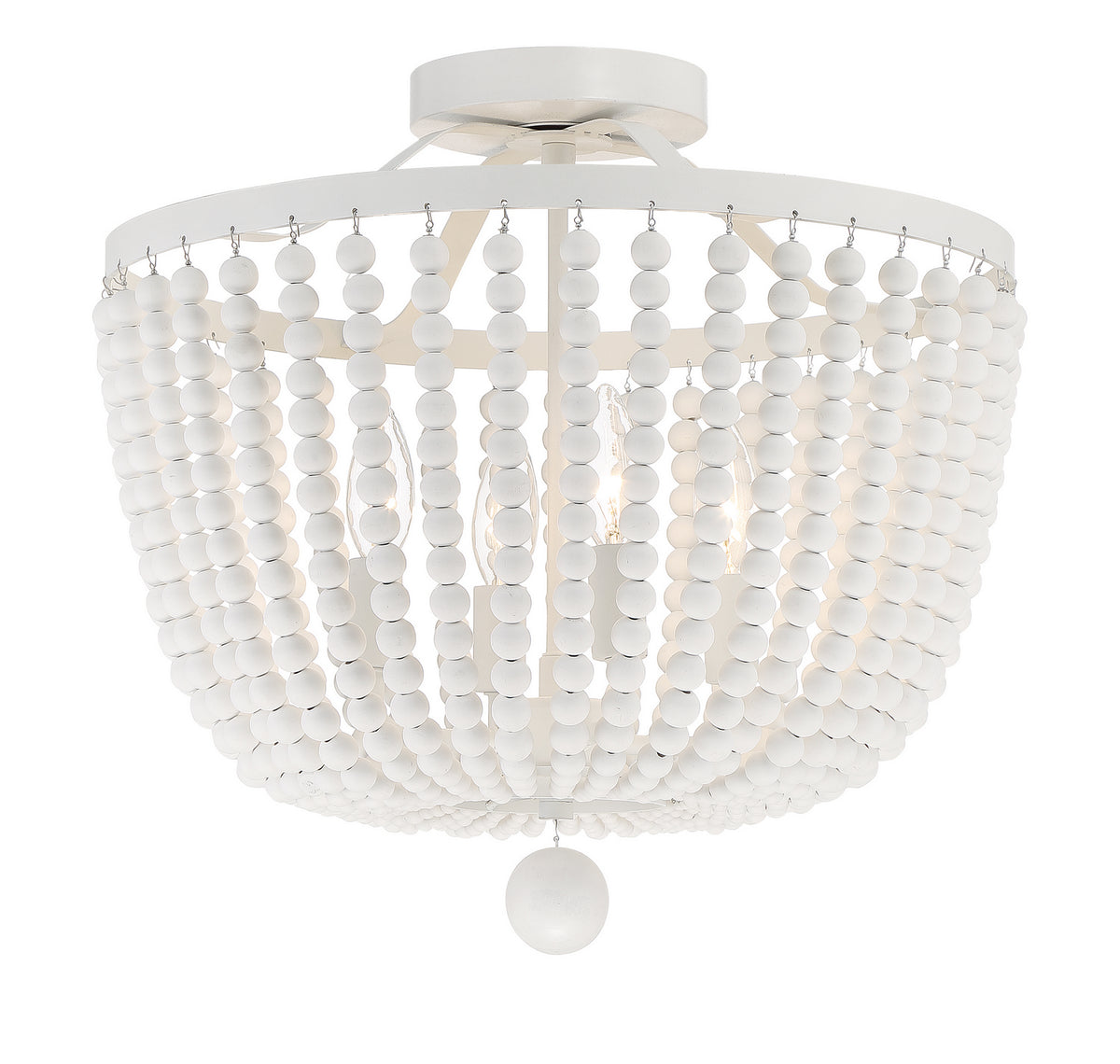 Rylee Four Light Semi Flush Mount in Matte White