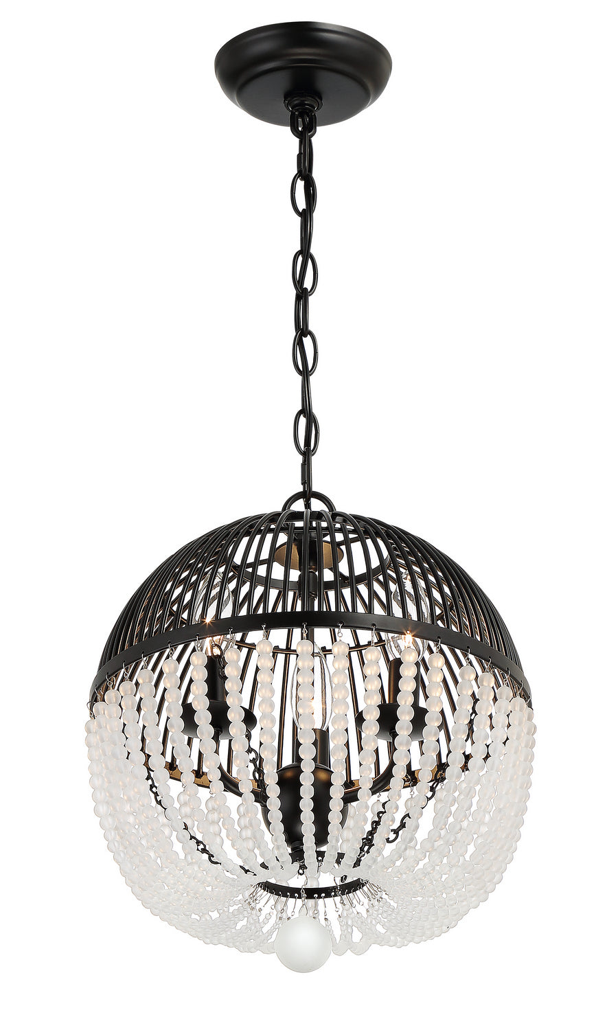 Duval Three Light Mini Chandelier in Matte Black