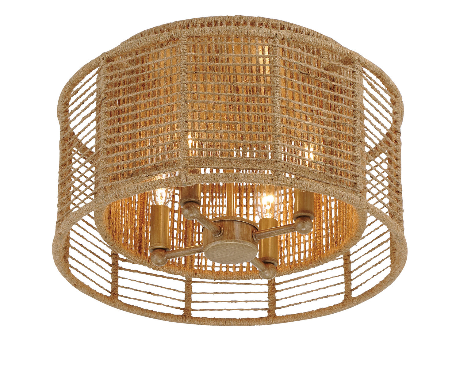Jayna Four Light Flush Mount in Burnished Silver