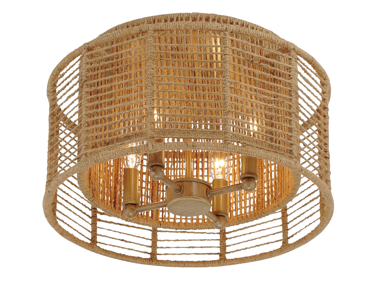 Jayna Four Light Flush Mount in Burnished Silver