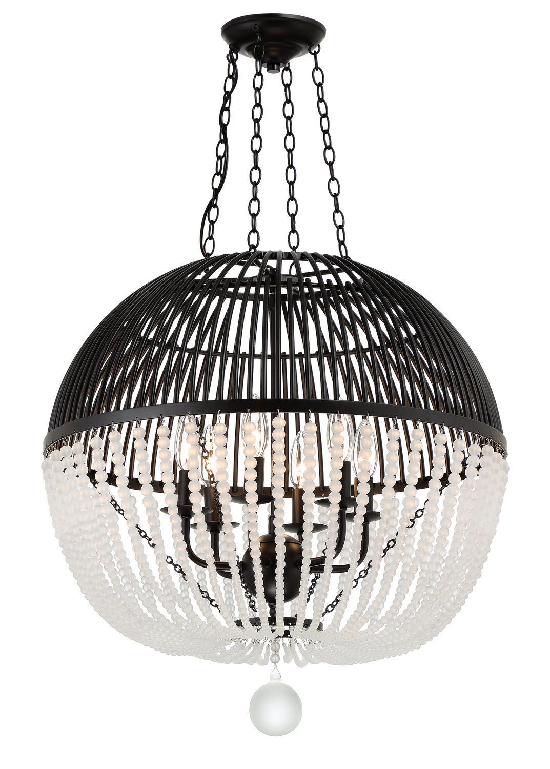 Duval Six Light Pendant in Matte Black
