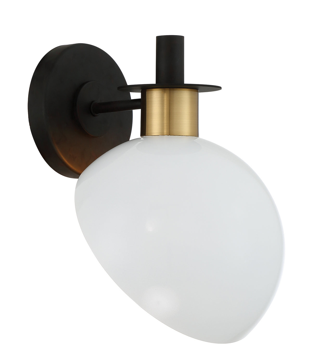 Gigi One Light Wall Sconce in Black + Aged Brass