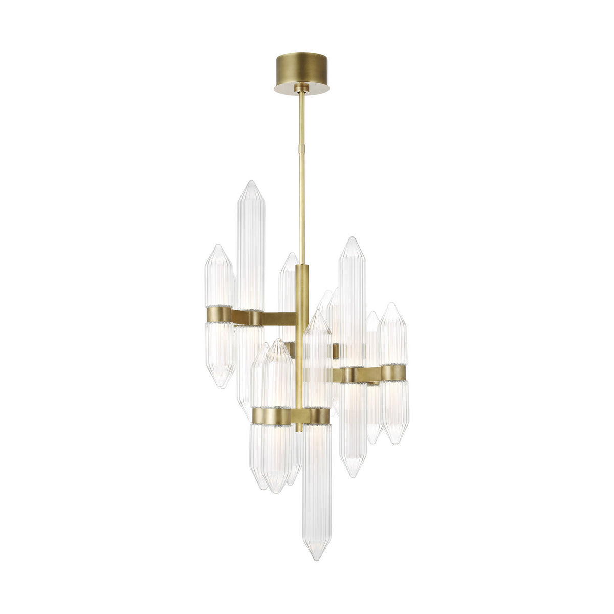 Lustre LED Langston en laiton plaqué