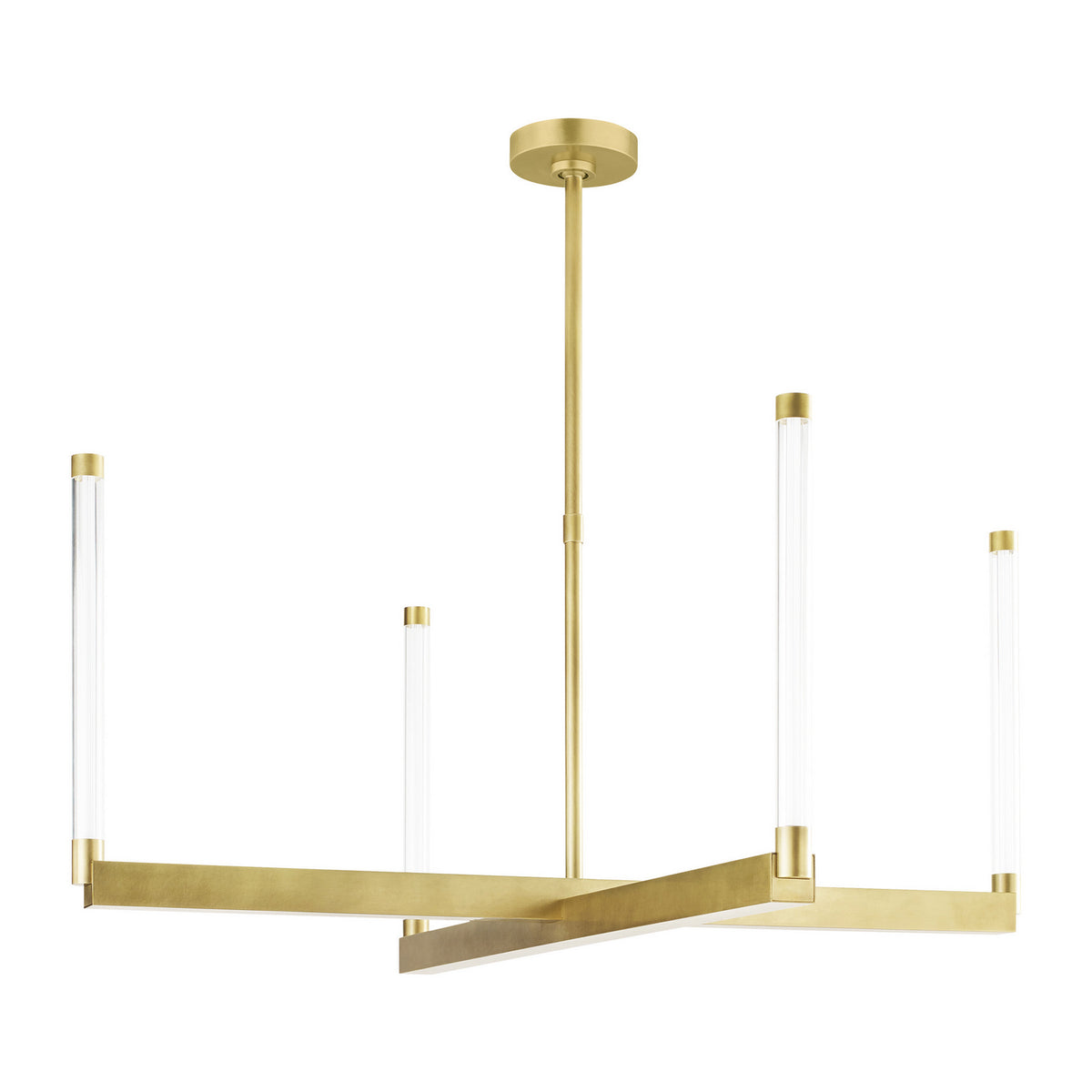 Phobos LED Chandelier in Natural Brass