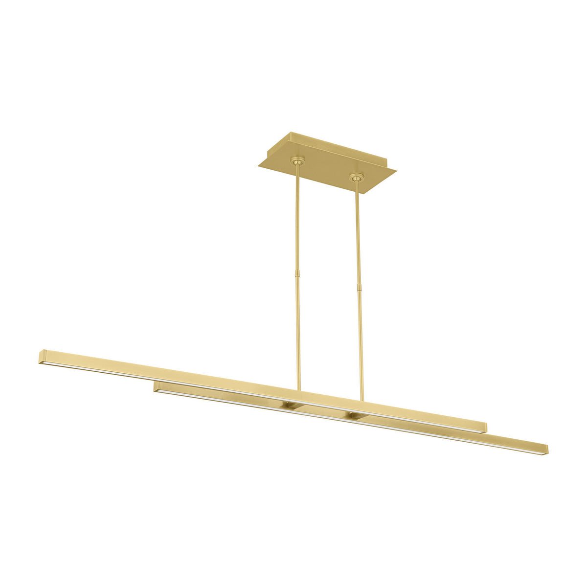 Stagger LED Linear Suspension in Natural Brass