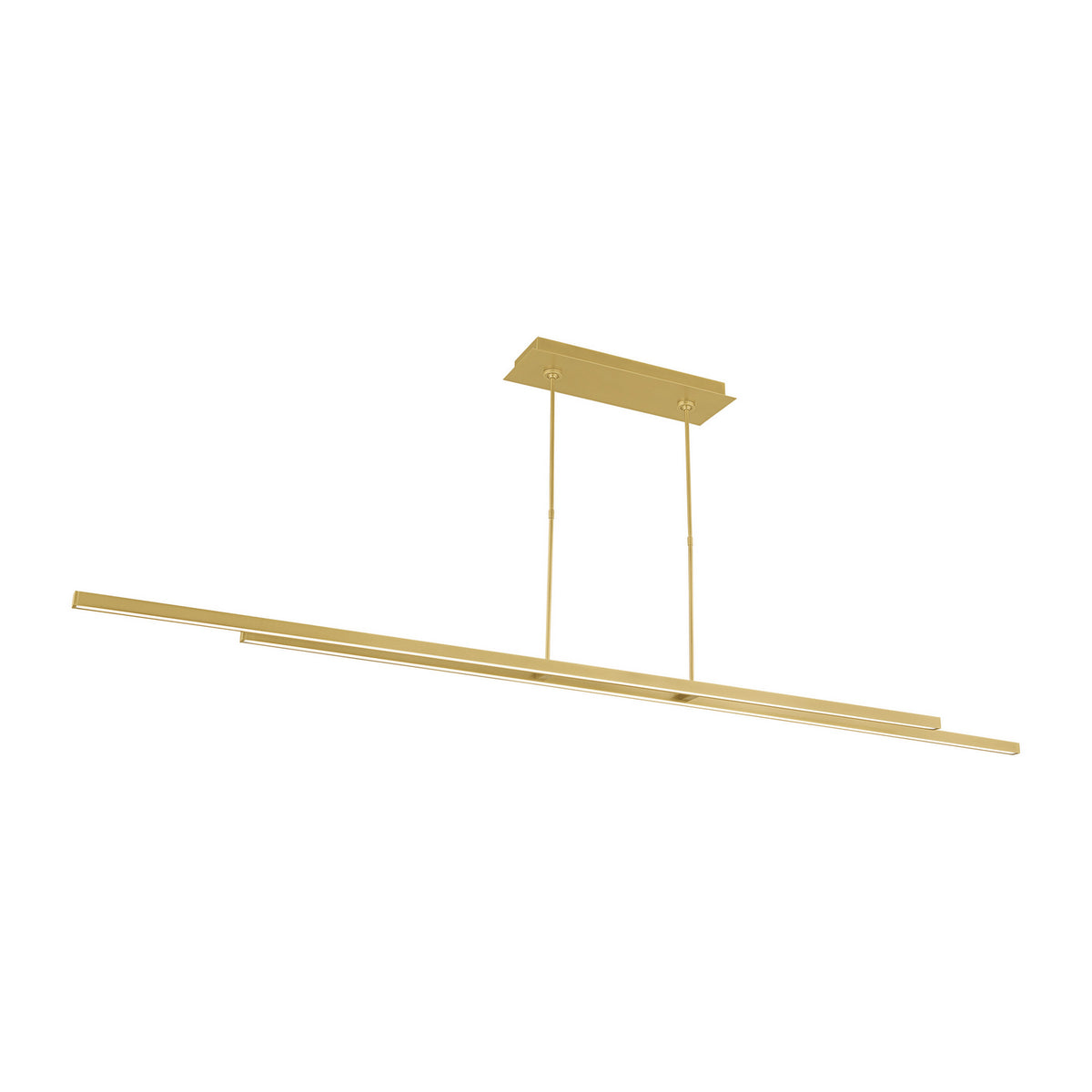 Stagger LED Linear Suspension in Natural Brass
