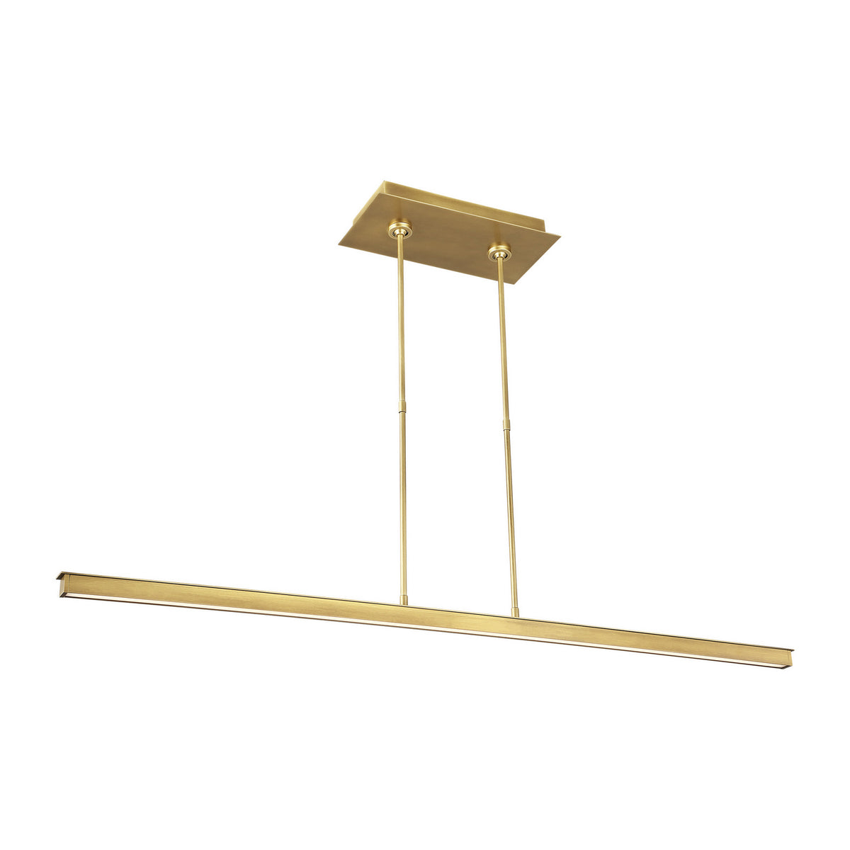 Stagger LED Linear Suspension in Natural Brass