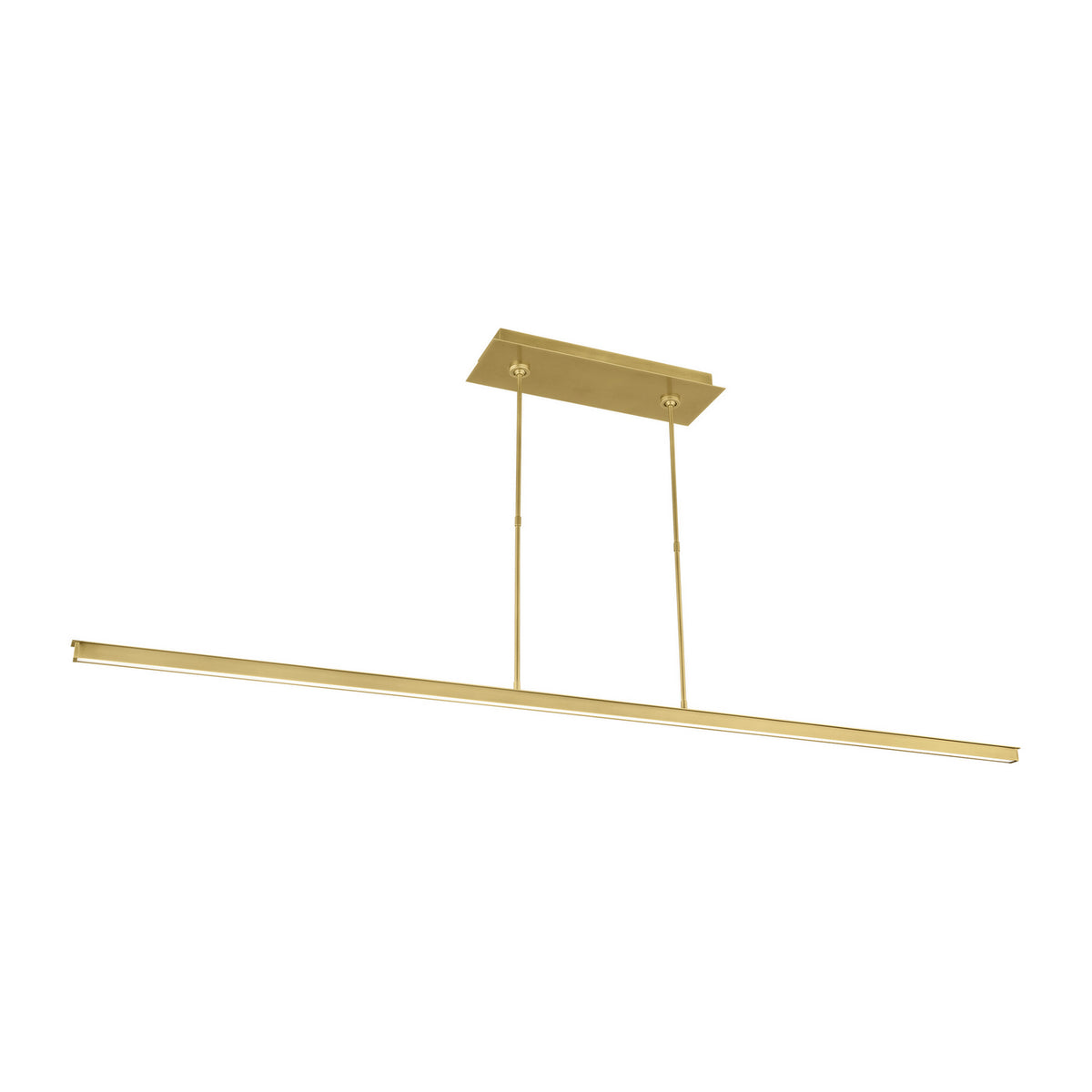 Stagger LED Linear Suspension in Natural Brass