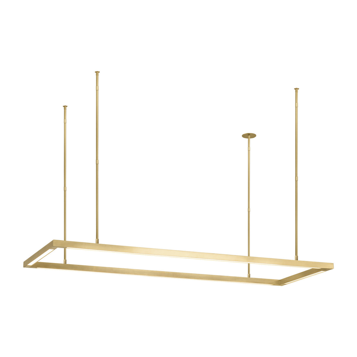 Stagger LED Linear Suspension in Natural Brass