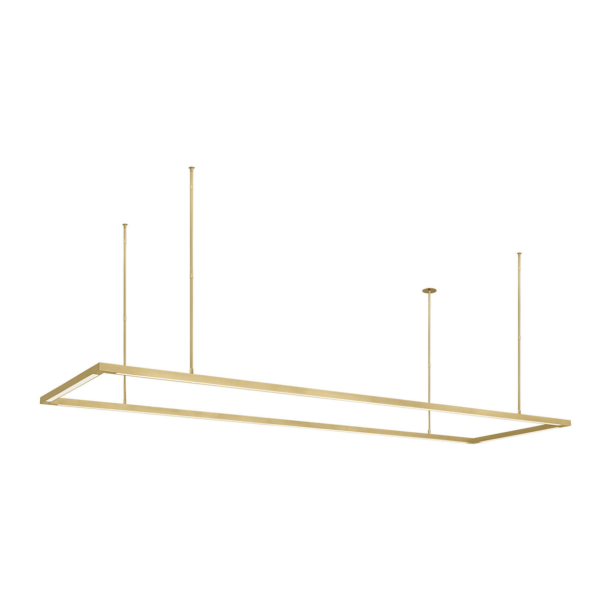 Stagger LED Linear Suspension in Natural Brass