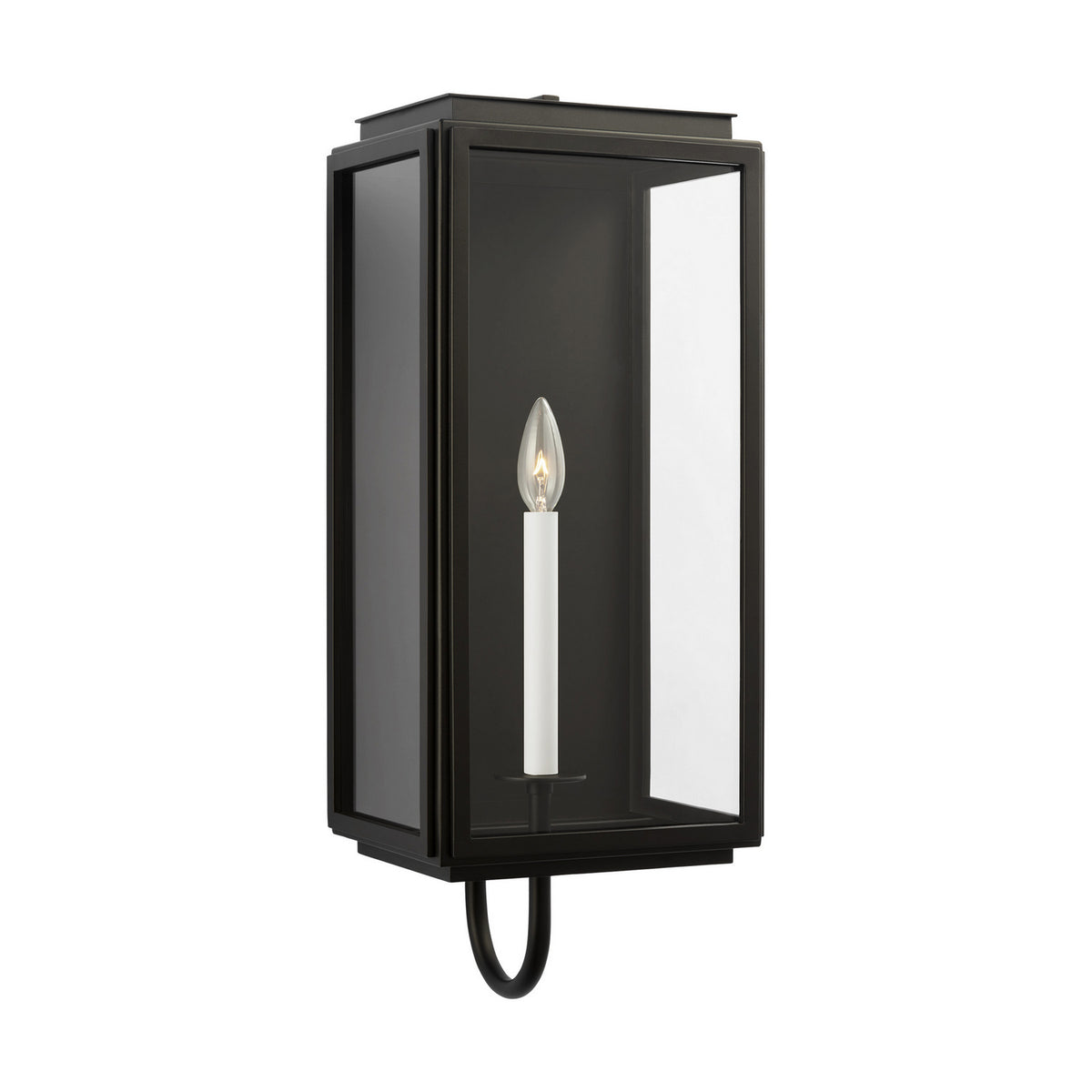 Edgar One Light Wall Lantern in Textured Black