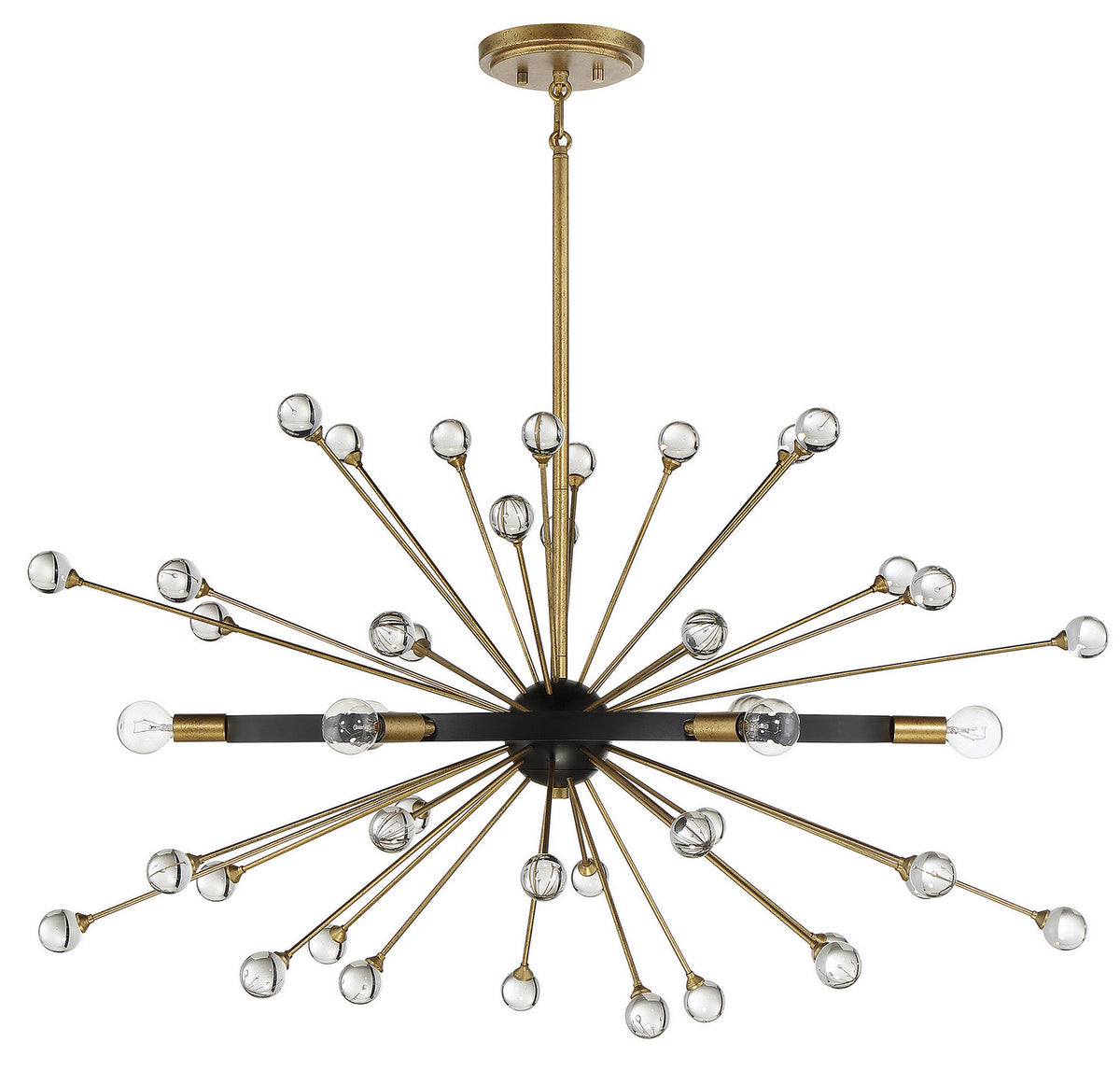Ariel Six Light Chandelier in Como Black w/Gold