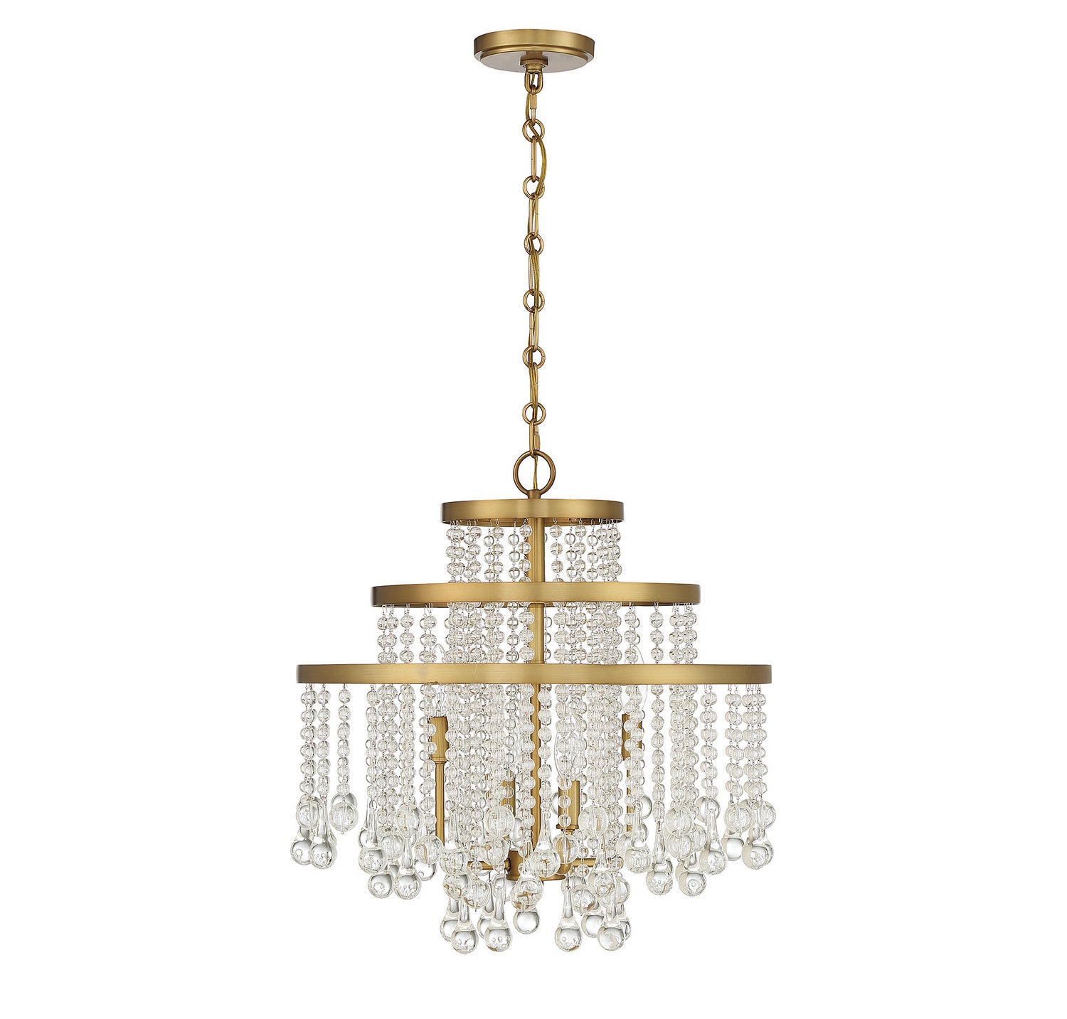 Luna Four Light Chandelier in Warm Brass